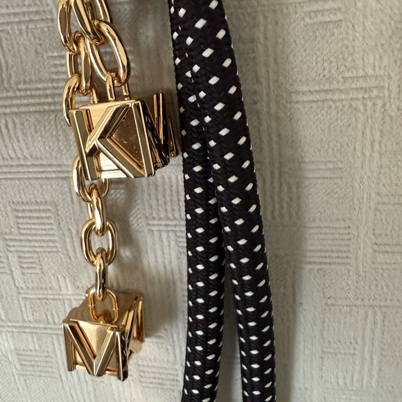 New MICHAEL KORS Gold & Black Cord Bag Charm (CHARM ONLY - bag not included) - Picture 4 of 12